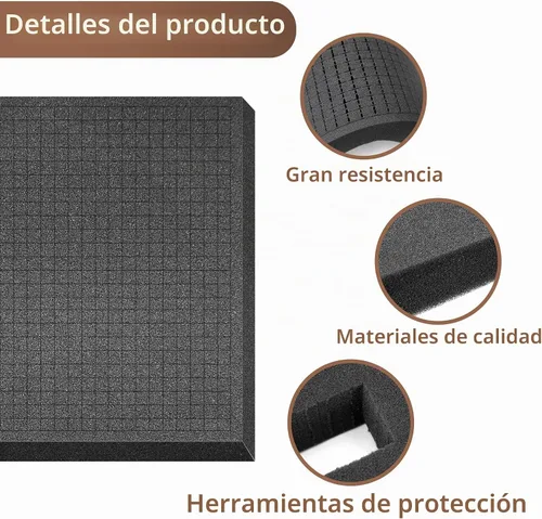 Vista 3 de DECOHS 4 piezas de inserto de espuma Pick and Pluck - Lámina de espuma en forma de cubo pre-perforada de 12 x 12 x 2 pulgadas con fondo para cajas