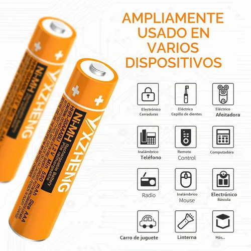 Vista 7 de 4 unids HHR-55AAABU AAA 1.2 V batería para Panasonic teléfono inalámbrico teléfono DECT 6.0 550mAh recargable NI-MH