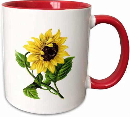 Vista 11 de 3dRose Taza de café, tamaño – 15 oz – Girasol vintage gigante vintage – divertido regalo de taza de café