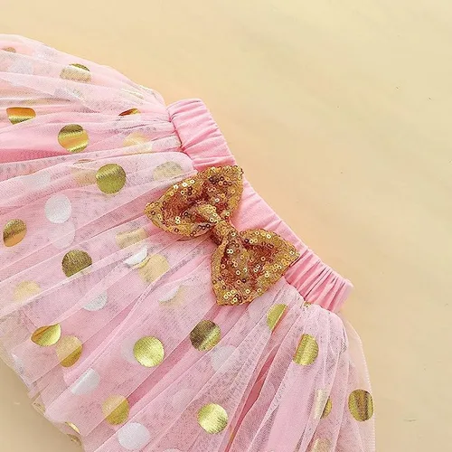 Vista 8 de Conjunto de ropa para bebé niña de primer cumpleaños con falda tutú con diadema