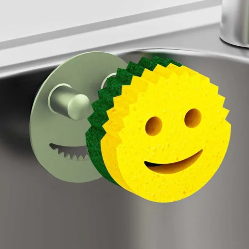 Vista 12 de Kontoyo - Soporte de esponja para fregadero de cocina, organizador de lavabo con instalación de ventosa para cocina/baño, autodrenaje, organizador