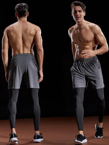 Vista 5 de NELEUS Pantalones cortos deportivos ligeros de entrenamiento con bolsillos para hombre