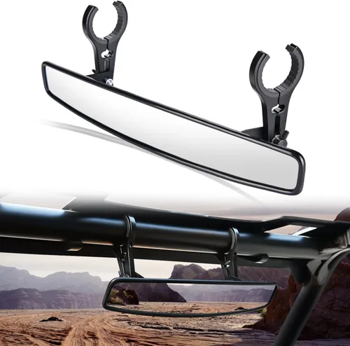 Vista 10 de Nilight UTV - Espejos retrovisores de 12 pulgadas de ancho, espejo central convexo transparente con abrazaderas de 1.75 a 2 pulgadas, ajustables 360