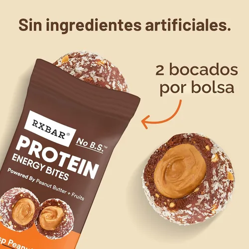 Vista 6 de RXBAR Bocaditos energéticos proteicos, aperitivos energéticos sin gluten, aperitivos de proteínas, mantequilla de maní de chocolate negro