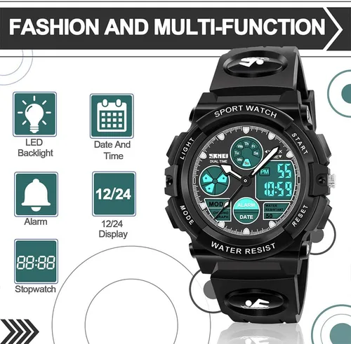 Vista 3 de Dodosky Juguetes para niños de 5 a 12 años, relojes deportivos digitales impermeables LED 50M para niños, regalos de cumpleaños, regalos para niños