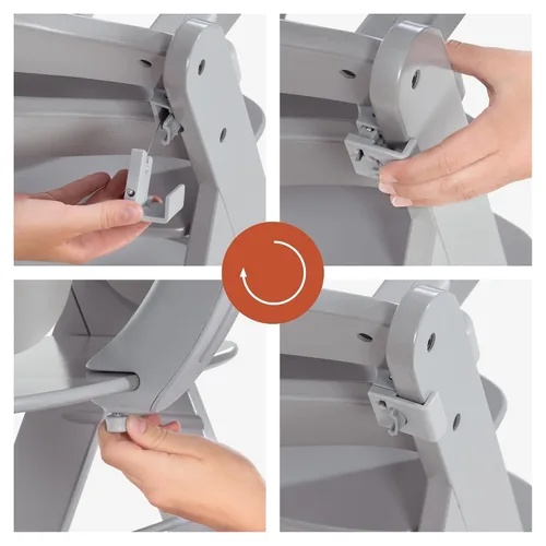 Vista 9 de hauck Alpha Bandeja de mesa antideslizante extraíble para silla alta con profundidad ajustable, compatible con crecimiento de madera Alpha+ y Beta+