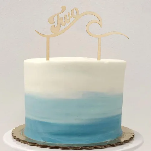 Vista 7 de Wave Surf - Decoración de madera para tartas, temática de playa, 2º cumpleaños y baby shower, 6.5 x 5 pulgadas, 1 unidad