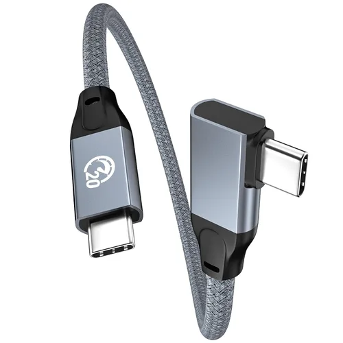 Vista 10 de UseBean Cable USB C de 90 Grados 0.5 Pies, 6 Pulgadas Corto USBC a USBC 3.2 Gen2 20Gbps Cable de Ángulo Recto, Video 4K Carga 100W, Cable Cargador