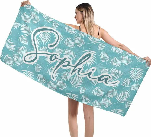 Vista 20 de MyPupSocks Toallas de playa para niñas, toallas personalizadas de teñido anudado con nombres para niños y adultos, toallas de playa personalizadas