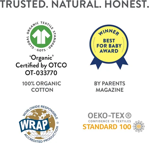 Vista 6 de HonestBaby Multipack Short Sleeve T-Shirt Tee 100% Organic Cotton Infant Baby, Toddler, Little Kids Boys, Girls, Unisex