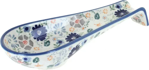 Vista 4 de Blue Rose Polish Pottery Blue Violet - Soporte para cuchara mediano