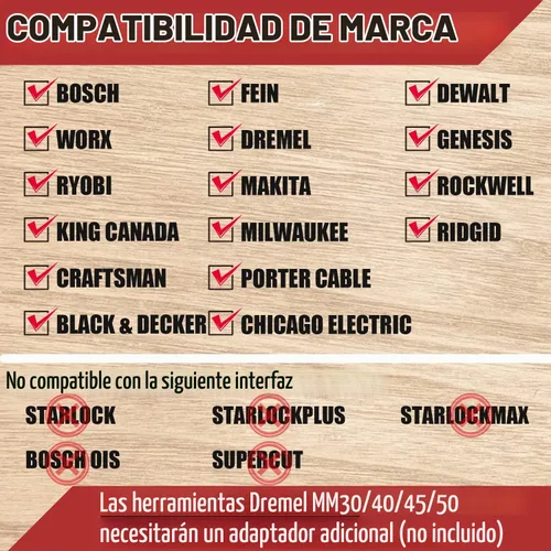 Vista 4 de Adust Juego de 50 cuchillas multiherramienta de madera, cuchillas de sierra oscilantes, para Dewalt Tools, Ryobi Bosch Ridgid Milwaukee Rockwell