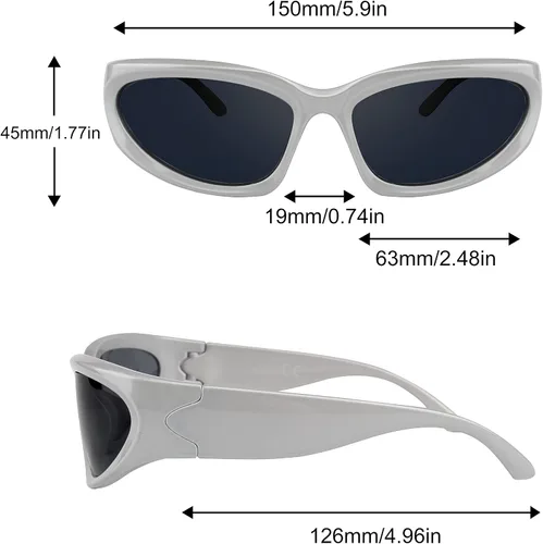Vista 6 de KENBO POLARIZED Wrap Around Fashion Sunglasses For Women Men Oval Frame Sun Glasses Sports Sunglasses Trendy Y2K Glasses