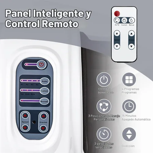Vista 6 de ARLIME Shiatsu masajeador de pies con control remoto, 4 modos de amasamiento profundo Blanco