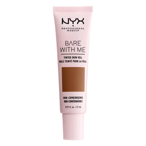 Vista 11 de NYX PROFESSIONAL MAKEUP Bare With Me - Velo de piel tintado, crema BB ligera, color beige camel Beige caramelo