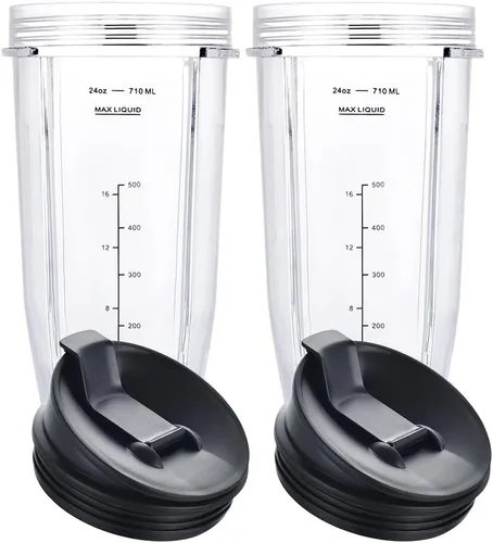 Vista 15 de Vasos de licuadora aptos para Ninja, piezas de repuesto de vasos de 16 onzas con tapas, accesorios de licuadora compatibles con Nutri Ninja Auto IQ
