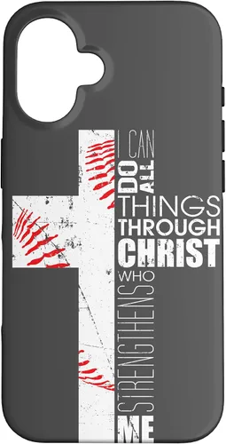 Vista 32 de Baseball Phone Case Christian Bible Verse Philippians 4:13 Case for iPhone 17