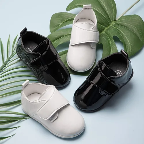 Vista 2 de ohsofy Zapatos Oxford de piel sintética, mocasines de goma y suela suave, zapatos de vestir de boda, zapatos de bebé para caminar