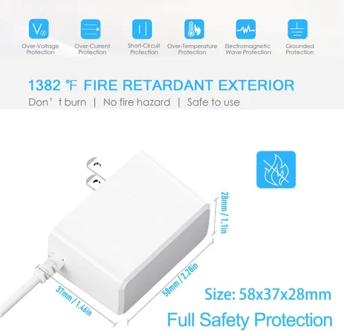 Vista 3 de Cable de alimentación para cargador de monitor de bebé VTech: adaptador de 6 V USA UL para DM221 DM221-2 DM223 DM251 (unidades de padres y bebés)