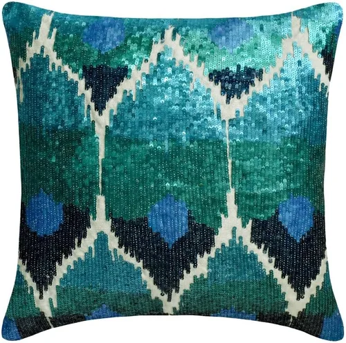 Vista 77 de The HomeCentric Funda de almohada con cremallera, funda de cojín azul de 12 x 12 pulgadas, funda de cojín de algodón bordado para sofá, diseño