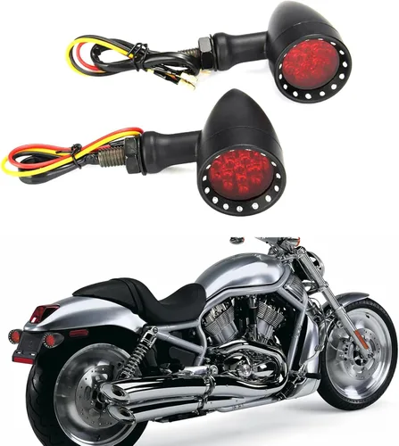 Vista 13 de MISS MOLY Bobber Cafe - Luz trasera LED para motocicleta, luz intermitente de freno color ámbar