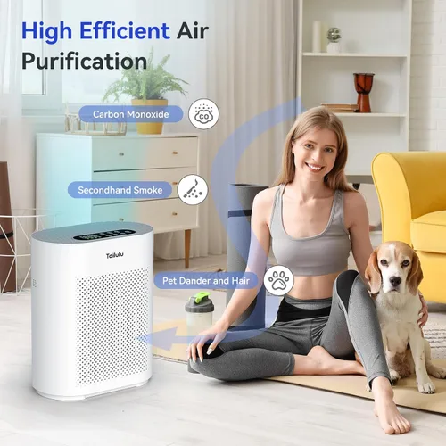 Vista 9 de Purificadores de aire para el hogar de hasta 2200 pies cuadrados de habitación grande, purificador de aire Hepa H14 con pantalla de monitor