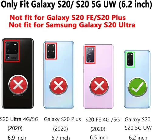 Vista 2 de Funda protectora resistente para Samsung Galaxy S20, funda protectora con cubierta deslizante para cámara deslizante, soporte giratorio magnético