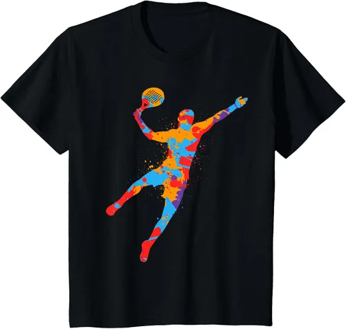 Vista 31 de Playera de Padel Playera Colorida Plataforma Tenis Paddleball Niños Camiseta de Padel