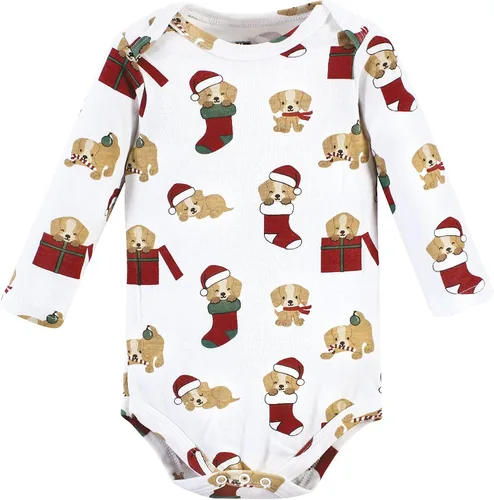 Vista 81 de Hudson Baby Body unisex de algodón de manga larga para bebé, leopardo rosa rojo