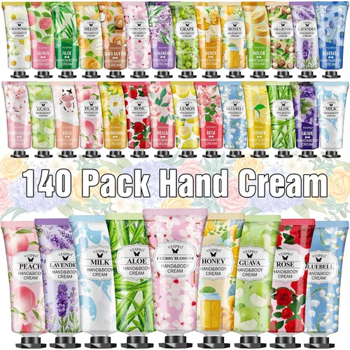 Vista 10 de VESPRO Paquete de 10 juegos de crema de manos y bálsamo labial a granel, regalos del día de la madre para mamá, regalos de agradecimiento al