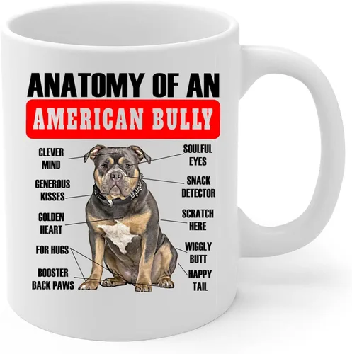 Vista 2 de Divertida taza de café con diseño de anatomía de matón americano, color negro, 11 onzas