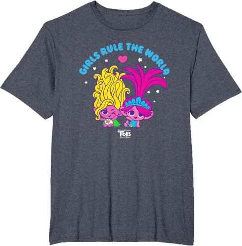 Vista 28 de DreamWorks Trolls Band Together - Camiseta para niñas con leyenda "Rule", diseño Negro