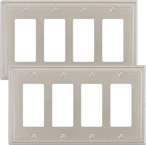 Vista 68 de Paquete de 2 cubiertas de placa de interruptor de luz de doble palanca, cubiertas decorativas de placa de doble interruptor Pearls, placa de pared