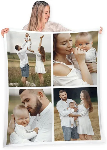 Vista 18 de FrameStory Manta personalizada con fotos y texto, totalmente personalizable con tus fotos y mensajes, manta de forro polar suave y suave, 30 x 40