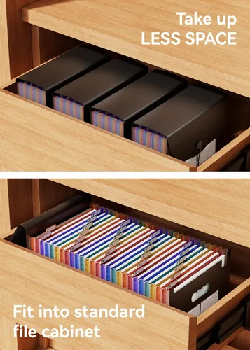 Vista 8 de ABC life Organizador de archivos de acordeón de 26 bolsillos, organizador mensual de recibos, carpetas de archivos expansibles con pestañas