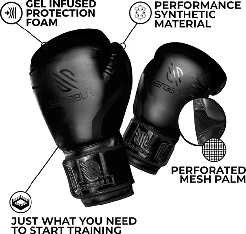 Vista 2 de Sanabul Guantes de boxeo de gel esenciales para hombres y mujeres, Kickboxing MMA, guantes de Muay Thai y bolsa pesada para entrenamiento de boxeo
