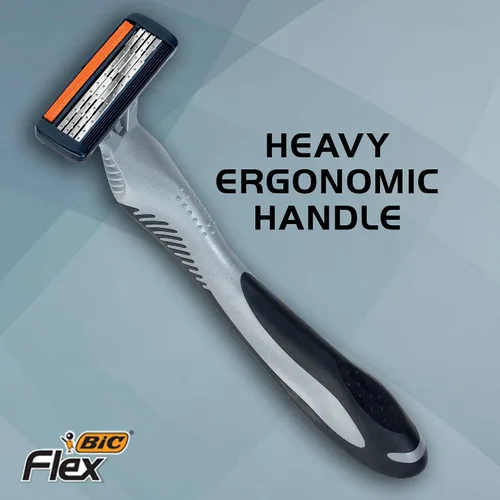 Vista 5 de BIC Flex 4 Sensitive Titanium - Maquinillas de afeitar desechables para hombre con 4 cuchillas con maquinilla de afeitar desechable BIC Flex 5, 8