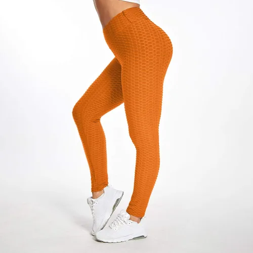Vista 2 de Pantalones de yoga de cintura alta para mujer, pantalones de entrenamiento con control de abdomen, leggings fruncidos con levantamiento de glúteos