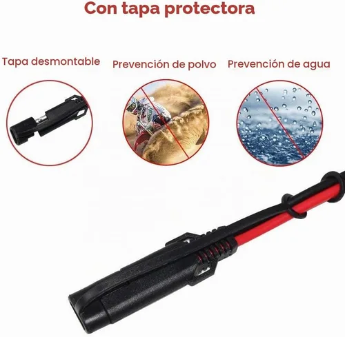 Vista 4 de SPARKING - Cable cargador de batería de motocicleta de 2 pies, terminal de anillo Sae a O, cable de extensión de montaje de desconexión rápida