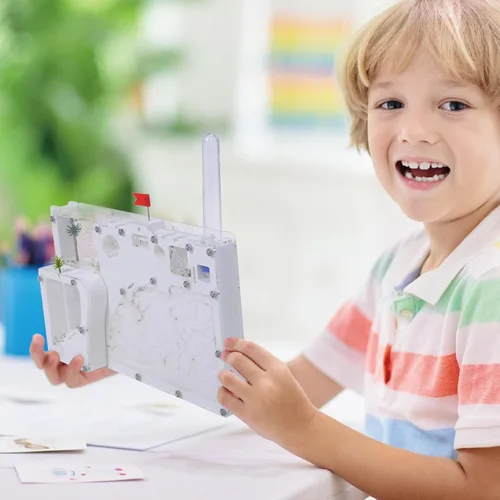 Vista 9 de NAVAdeal Sand Ant Farm Castle 2023 Habitat Kit educativo y de aprendizaje de ciencia de juguete para niños y adultos, estudio del ecosistema