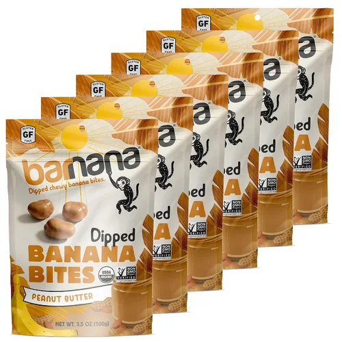 Vista 26 de Barnana - Bocaditos de plátano de coco masticables orgánicos, golosina deshidratada saludable, aperitivo de plátano y coco masticable, hecho