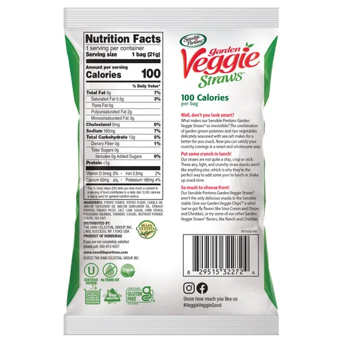 Vista 2 de Sensible Portions Paquete variado de pajitas dulces y saladas, pajitas de manzana y pajitas vegetarianas de sal marina, bolsa de 0.75 onzas