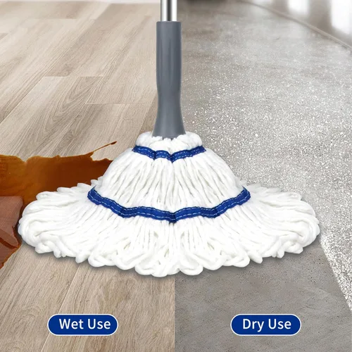 Vista 5 de Silkyhose Escoba Auto-Escurrimiento Giratoria de Algodón con Mango Largo para Seco y Húmedo con Rotación para Limpieza de Pisos de Cocina, Baño