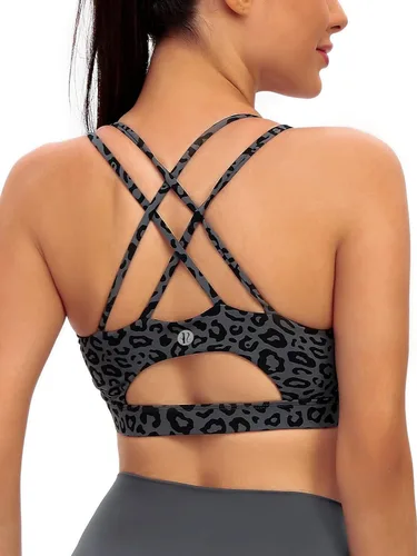 Vista 42 de Brasieres deportivos para mujer, con relleno, tipo camiseta sin mangas, sexis, con espalda cruzada, de alto impacto, largos, ideales para practicar