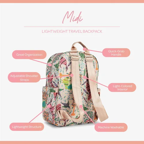 Vista 3 de JuJuJuBe Mochila de viaje ligera a media piernamochila escolar para niños o adultos con organización de bolsillo, Vida Salvaje, Vida salvaje