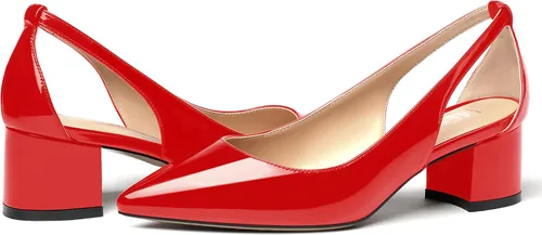 Vista 6 de MERRORI Zapatos de tacón bajo con punta puntiaguda para mujer de 2 pulgadas