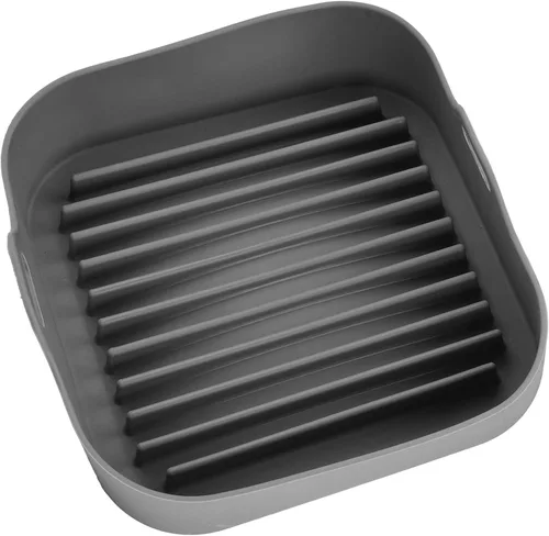 Vista 7 de Zerodis Olla de silicona para freidora de aire, cesta cuadrada de silicona para freidora de aire, accesorios de repuesto para revestimientos