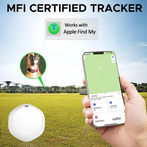 Vista 4 de Rastreador GPS para perros, mini rastreador GPS para mascotas con cubierta de silicona, IPX8 impermeable para niños, sin tarifa mensual, funciona