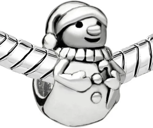 Vista 2 de CharmSStory Muñecos de nieve chapados en plata abalorios para pulseras, Metal Plata