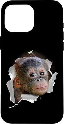 Vista 19 de Funda para disfraz con cara de Utan para iPhone 16 con diseño divertido de mono Orang Utan